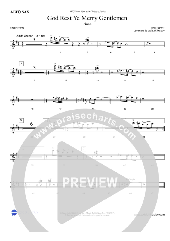 God Rest Ye Merry Gentlemen Alto Sax (Todd Billingsley)
