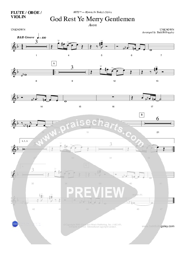 God Rest Ye Merry Gentlemen Flute/Oboe (Todd Billingsley)