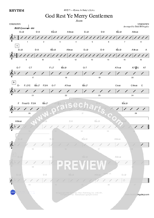 God Rest Ye Merry Gentlemen Lead Sheet (Todd Billingsley)