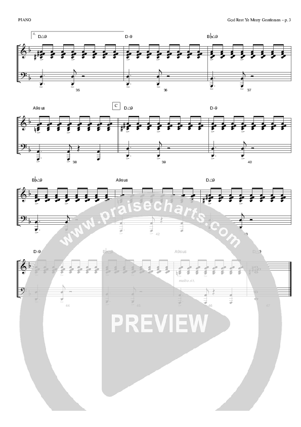 God Rest Ye Merry Gentlemen Piano Sheet (Todd Billingsley)