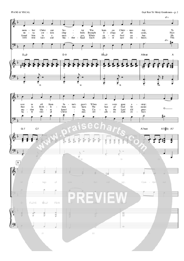 God Rest Ye Merry Gentlemen Piano/Vocal & Lead (Todd Billingsley)