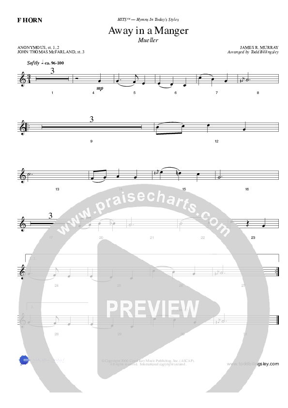 Away In A Manger French Horn (Todd Billingsley)