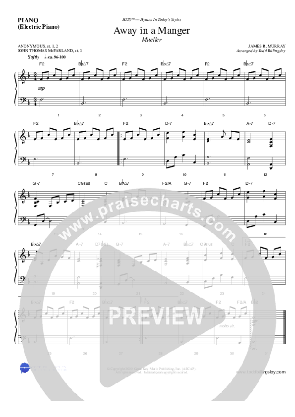 Away In A Manger Piano Sheet (Todd Billingsley)