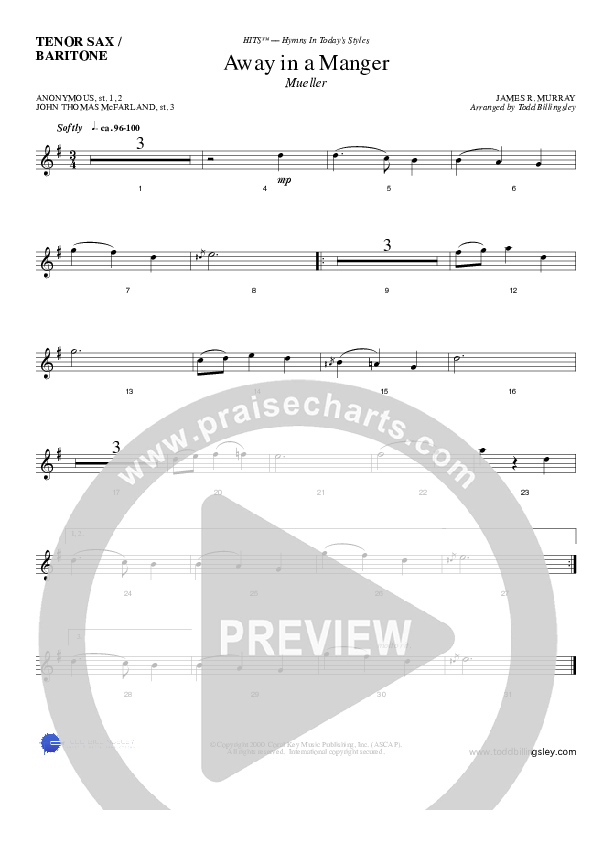 Away In A Manger Tenor Sax 2 (Todd Billingsley)