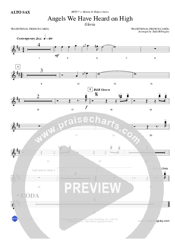 Angels We Have Heard on High Alto Sax (Todd Billingsley)