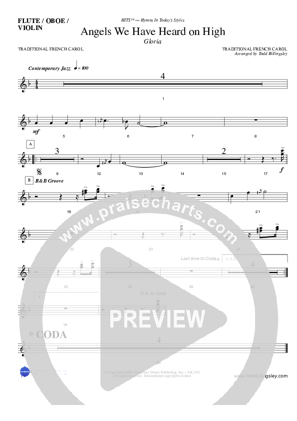 Angels We Have Heard on High Flute/Oboe (Todd Billingsley)