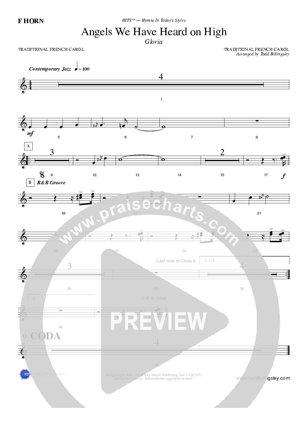 Angels We Have Heard on High French Horn (Todd Billingsley)