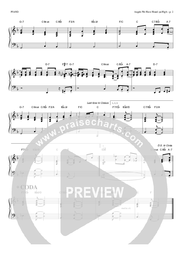 Angels We Have Heard on High Piano Sheet (Todd Billingsley)