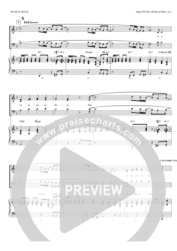 Angels We Have Heard on High Lead & Piano (Todd Billingsley)