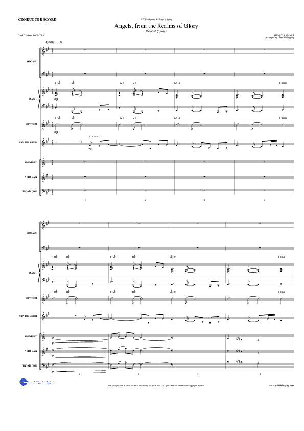 Angels From The Realms Of Glory Conductor's Score (Todd Billingsley)