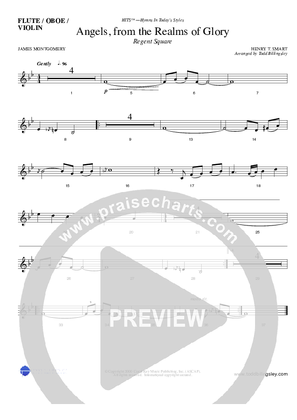 Angels From The Realms Of Glory Flute/Oboe (Todd Billingsley)