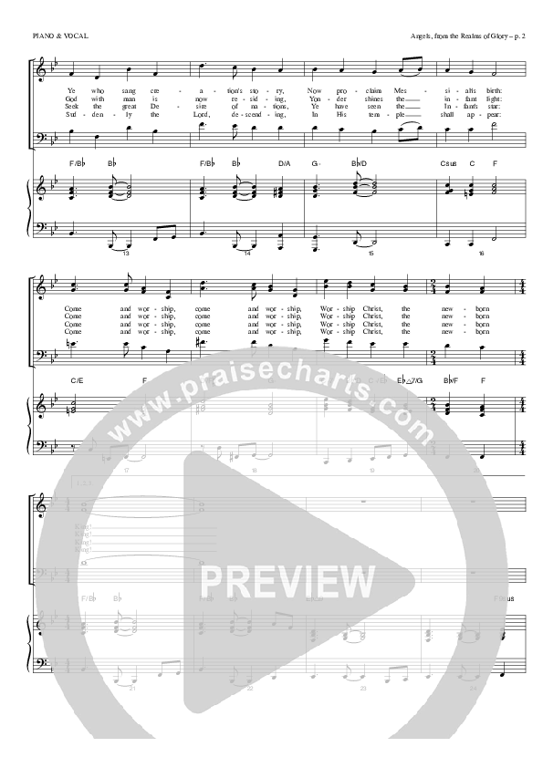 Angels From The Realms Of Glory Piano/Vocal (Todd Billingsley)