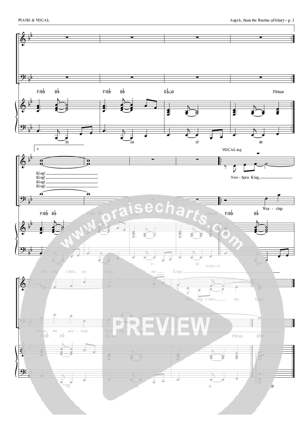 Angels From The Realms Of Glory Piano/Vocal (Todd Billingsley)