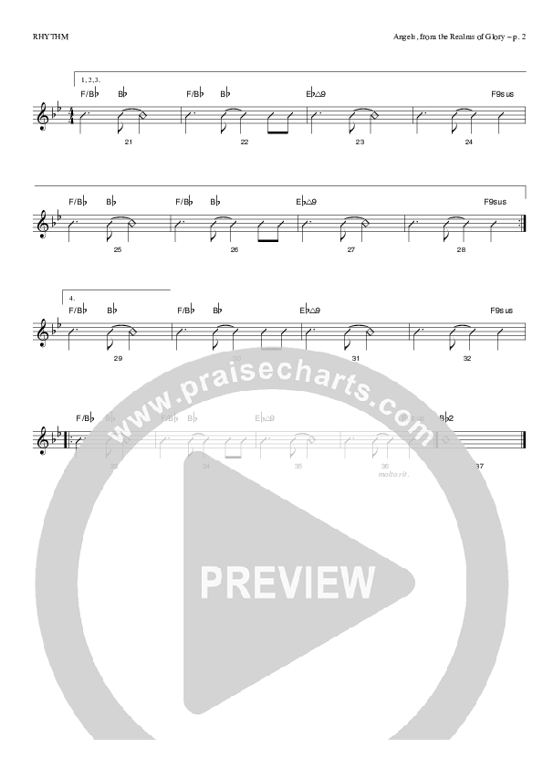 Angels From The Realms Of Glory Rhythm Chart (Todd Billingsley)