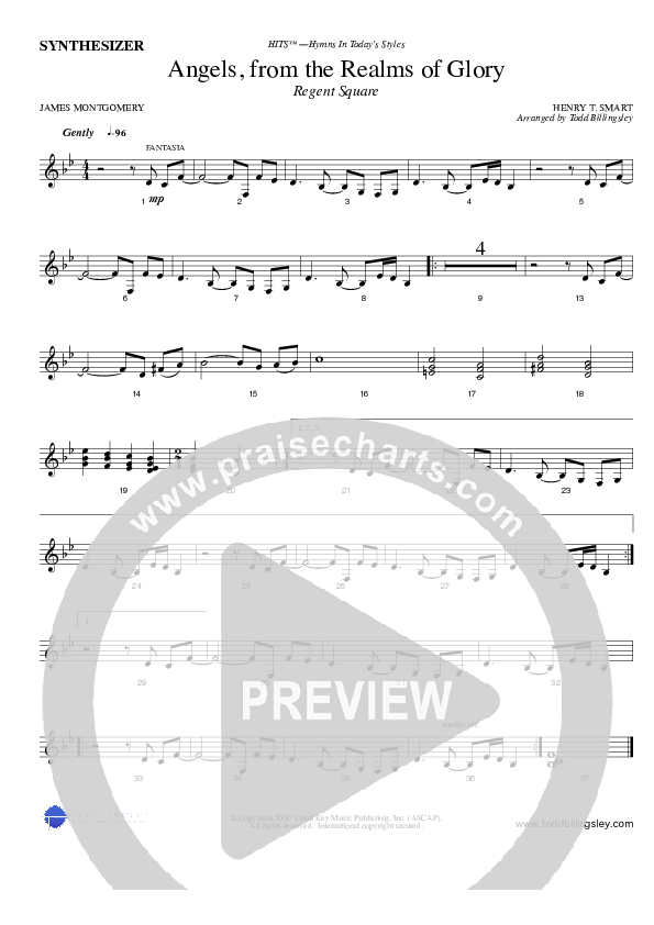 Angels From The Realms Of Glory Synth (Todd Billingsley)