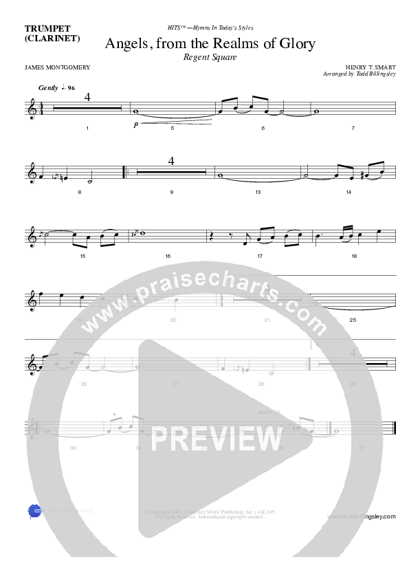 Angels From The Realms Of Glory Trumpet (Todd Billingsley)