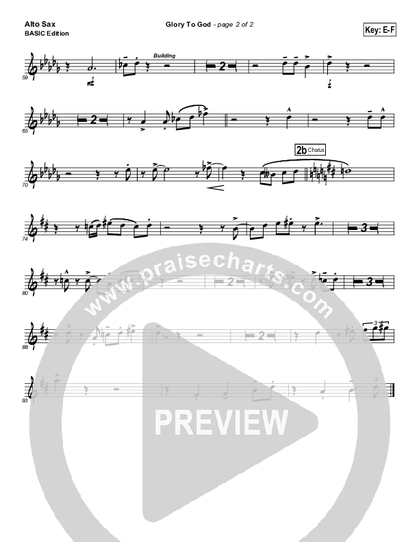 Glory To God Alto Sax (Geron Davis / Bradley Knight)