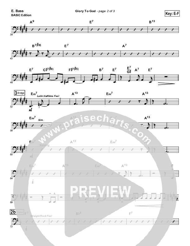 Glory To God Bass Guitar (Geron Davis / Bradley Knight)