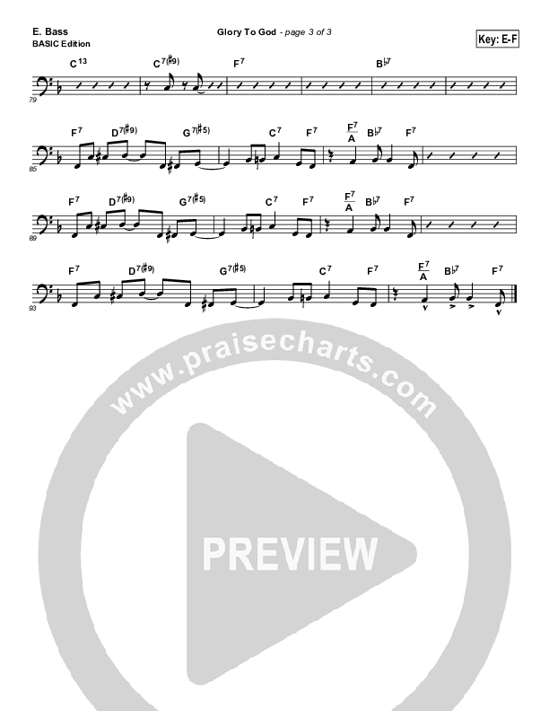 Glory To God Bass Guitar (Geron Davis / Bradley Knight)