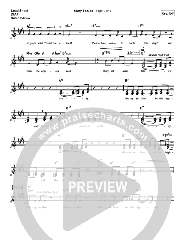 Glory To God Lead Sheet (Geron Davis / Bradley Knight)