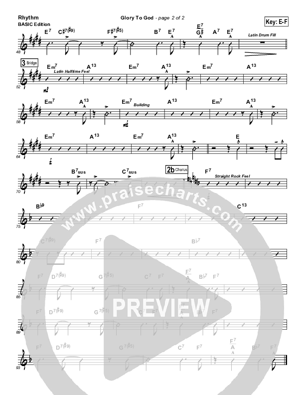 Glory To God Rhythm Chart (Geron Davis / Bradley Knight)