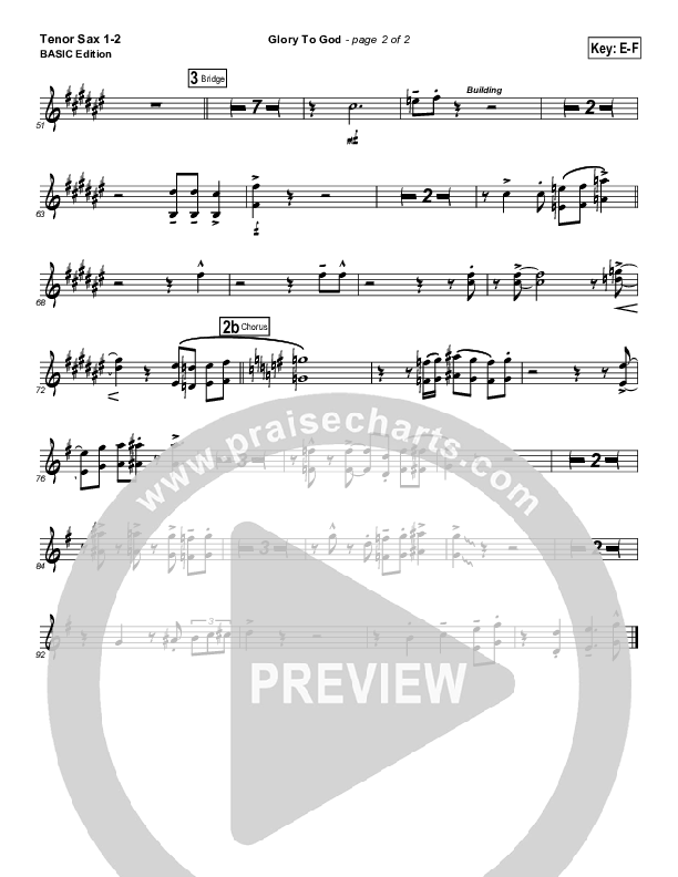 Glory To God Tenor Sax 1/2 (Geron Davis / Bradley Knight)