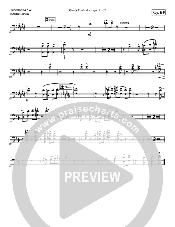 Glory To God Trombone 1/2 (Geron Davis / Bradley Knight)