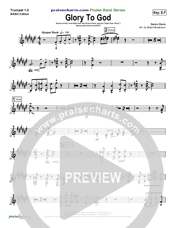 Glory To God Trumpet 1,2 (Geron Davis / Bradley Knight)