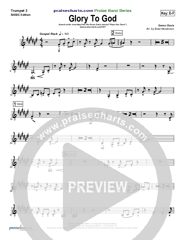 Glory To God Trumpet 3 (Geron Davis / Bradley Knight)