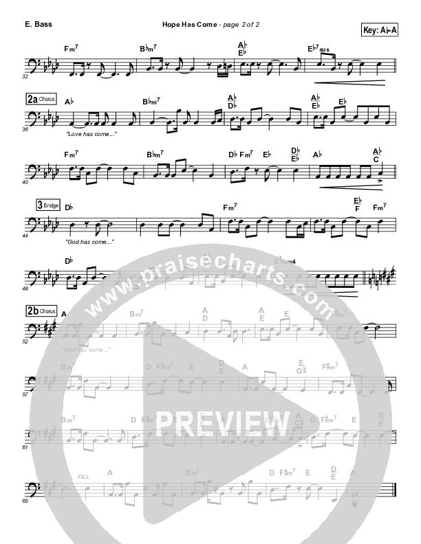 Hope Has Come Bass Guitar (Geron Davis / Bradley Knight)