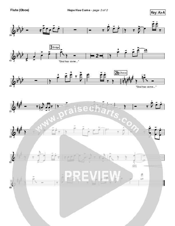 Hope Has Come Flute/Oboe (Geron Davis / Bradley Knight)