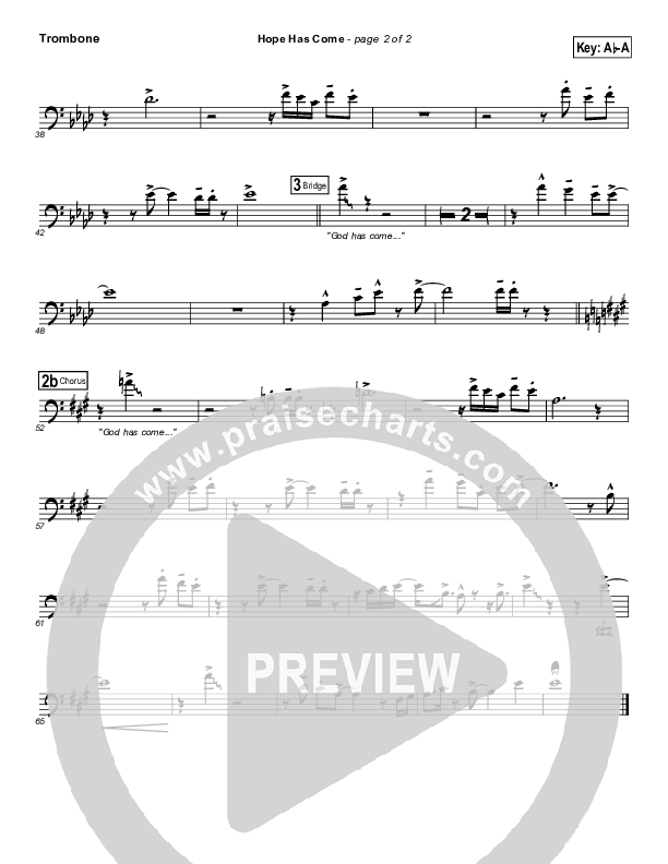 Hope Has Come Trombone (Geron Davis / Bradley Knight)