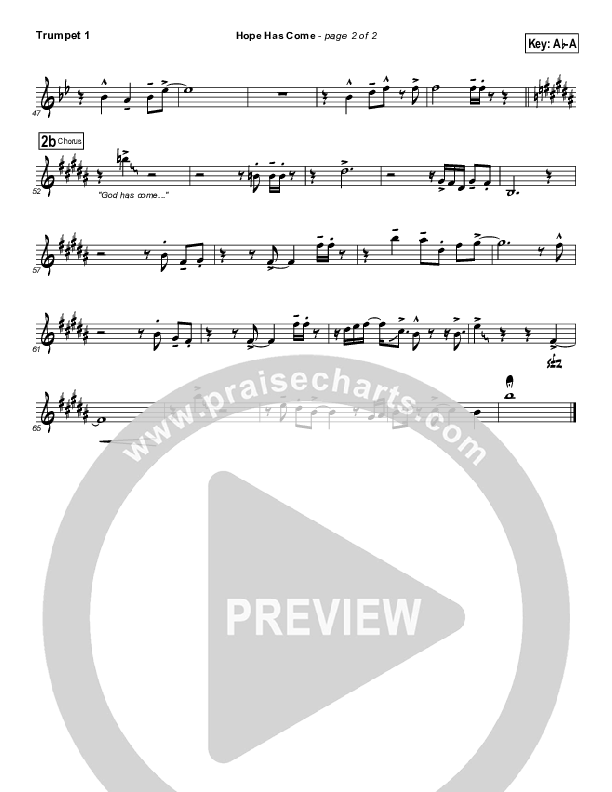 Hope Has Come Trumpet 1 (Geron Davis / Bradley Knight)