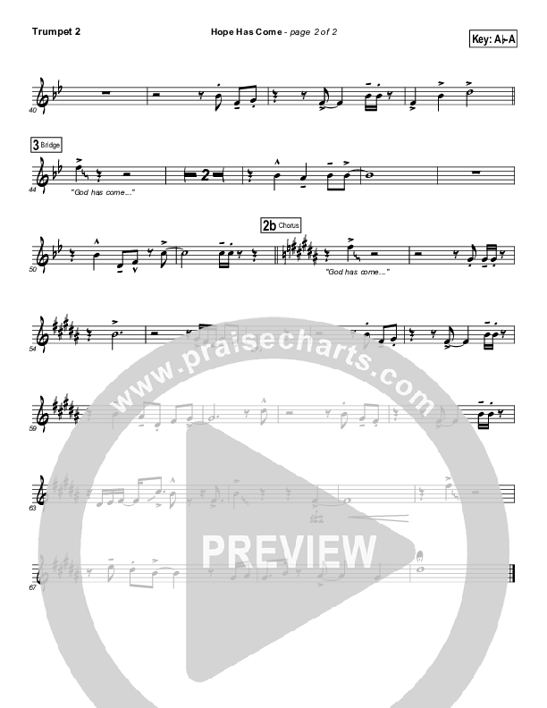 Hope Has Come Trumpet 2 (Geron Davis / Bradley Knight)