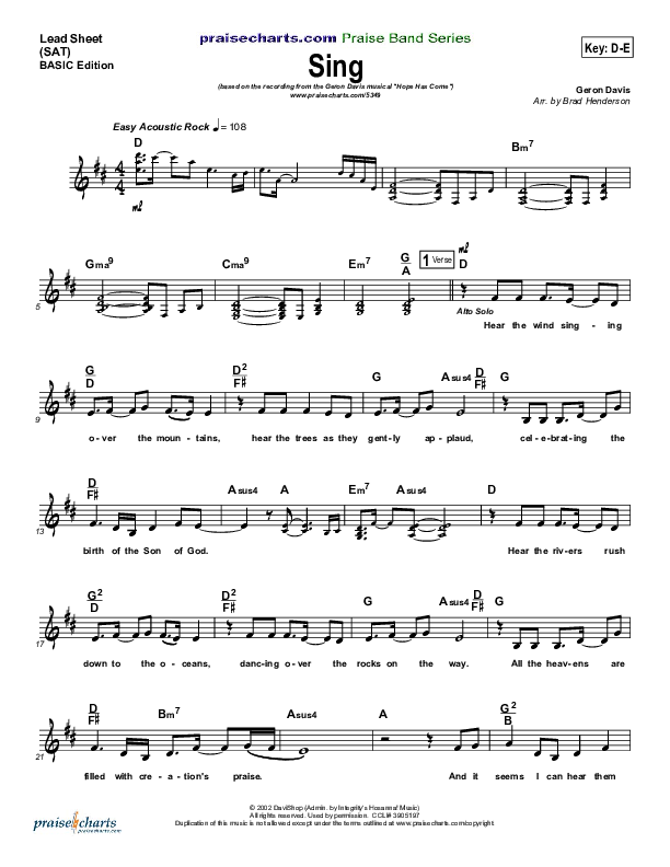 Sing Lead Sheet ()