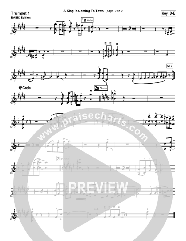 A King Is Coming To Town Trumpet 1 (Geron Davis)