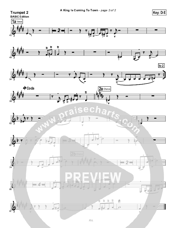 A King Is Coming To Town Trumpet 2 (Geron Davis)