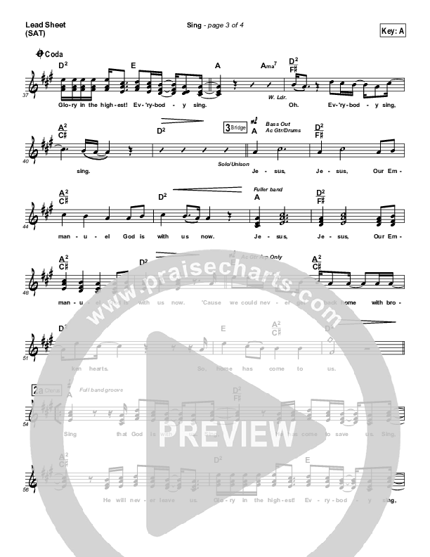 Sing Lead Sheet (SAT) (Josh Wilson)