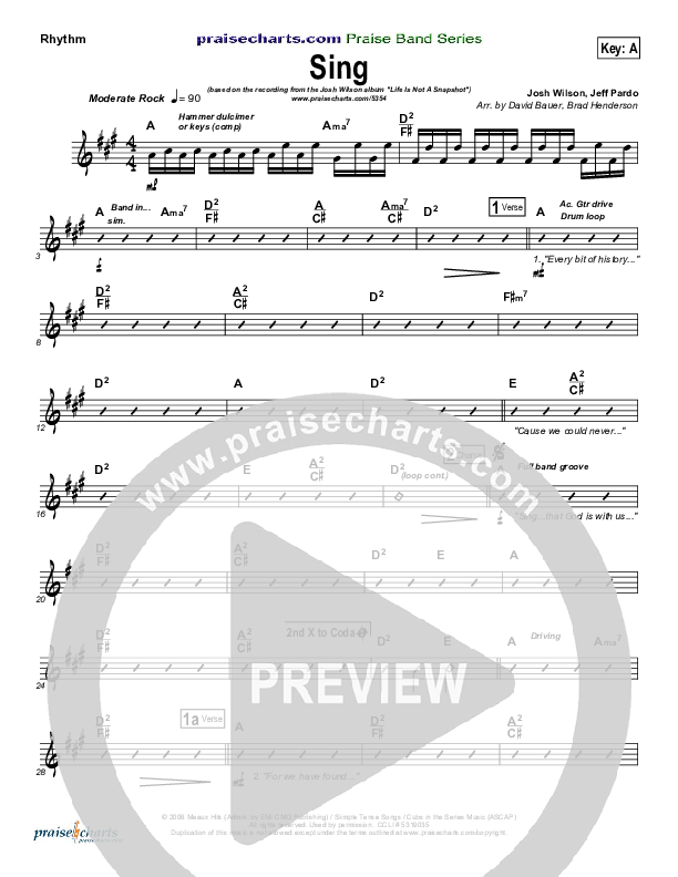 Sing Rhythm Chart (Josh Wilson)