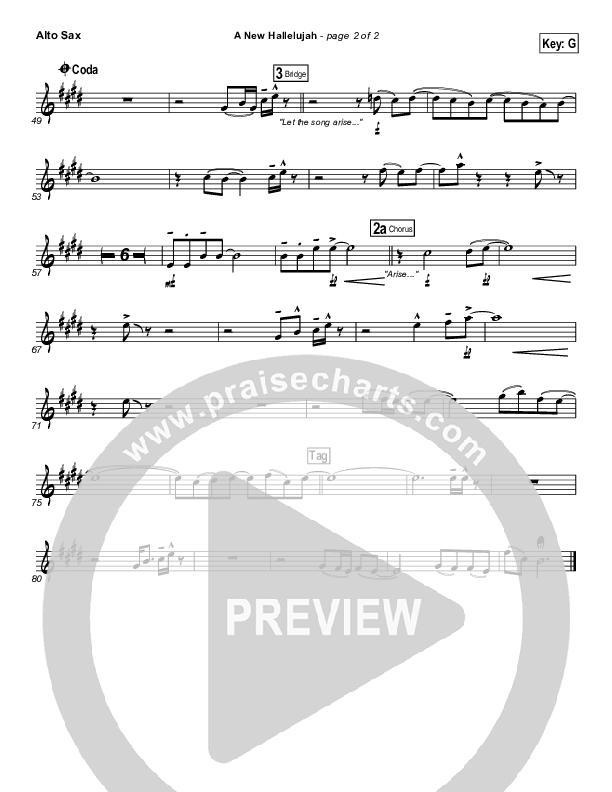 A New Hallelujah (Radio) Alto Sax (Michael W. Smith)