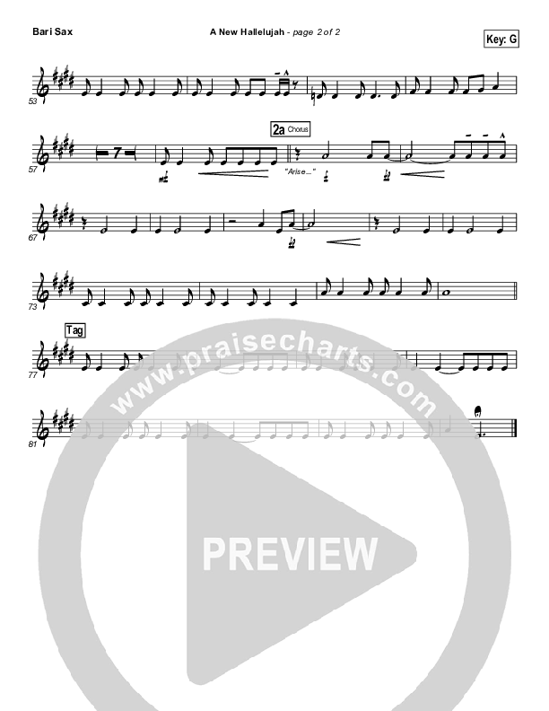 A New Hallelujah (Radio) Bari Sax (Michael W. Smith)