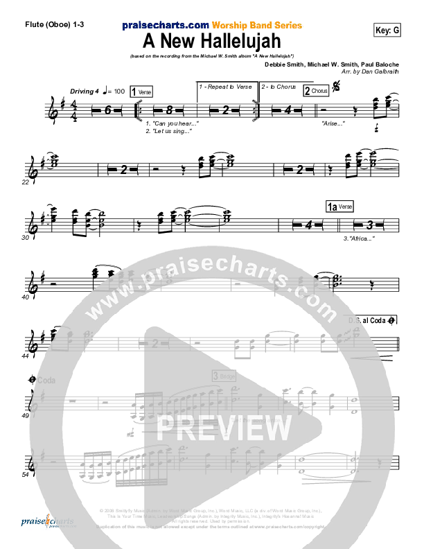 A New Hallelujah (Radio) Flute/Oboe 1/2/3 (Michael W. Smith)