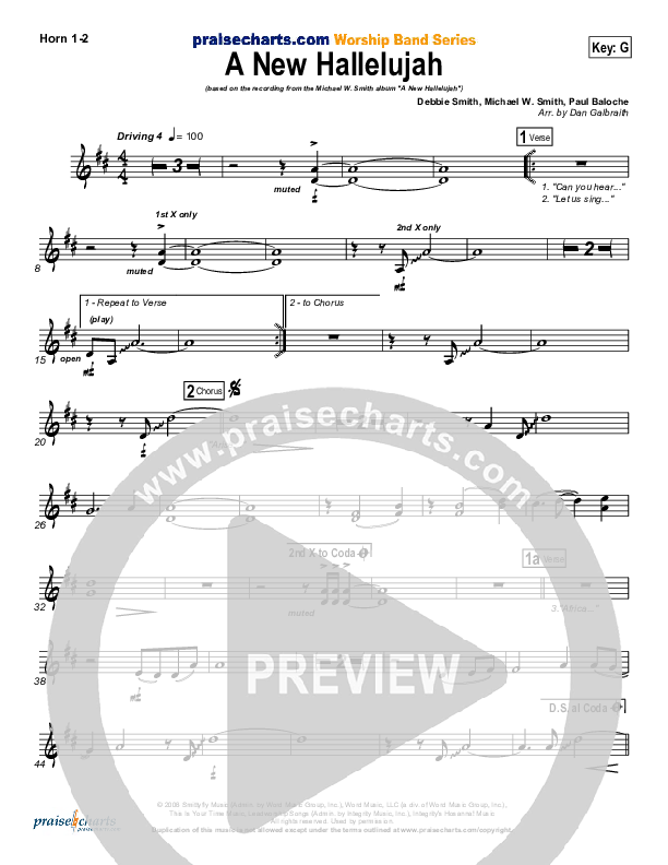 A New Hallelujah (Radio) French Horn 1/2 (Michael W. Smith)