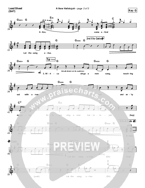 A New Hallelujah (Radio) Lead Sheet (SAT) (Michael W. Smith)