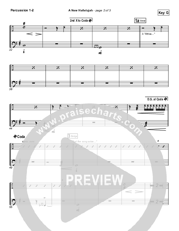 A New Hallelujah (Radio) Percussion 1/2 (Michael W. Smith)