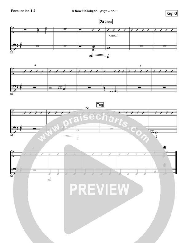 A New Hallelujah (Radio) Percussion 1/2 (Michael W. Smith)