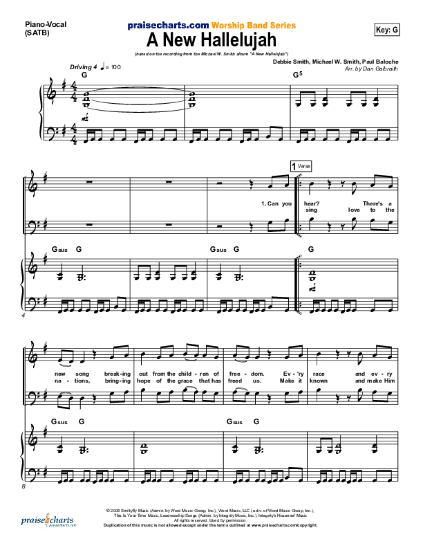 A New Hallelujah (Radio) Piano/Vocal (Michael W. Smith)