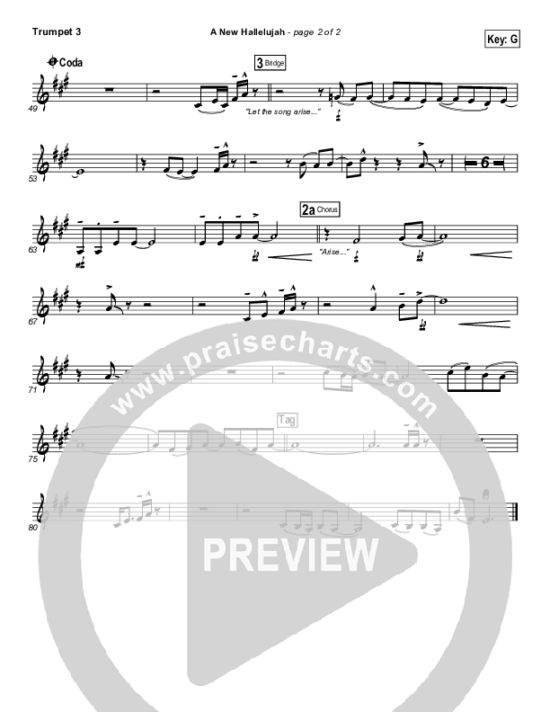 A New Hallelujah (Radio) Trumpet 3 (Michael W. Smith)