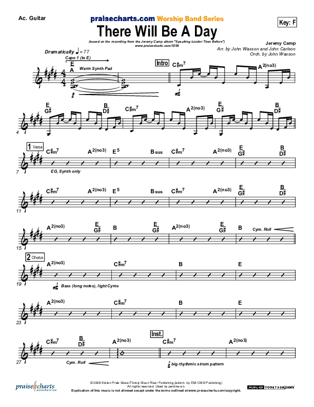 There Will Be A Day Acoustic Guitar (Jeremy Camp)