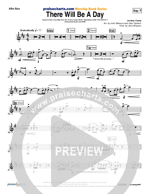 There Will Be A Day Alto Sax (Jeremy Camp)
